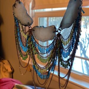 Elegant Blue and Green Statement Necklace